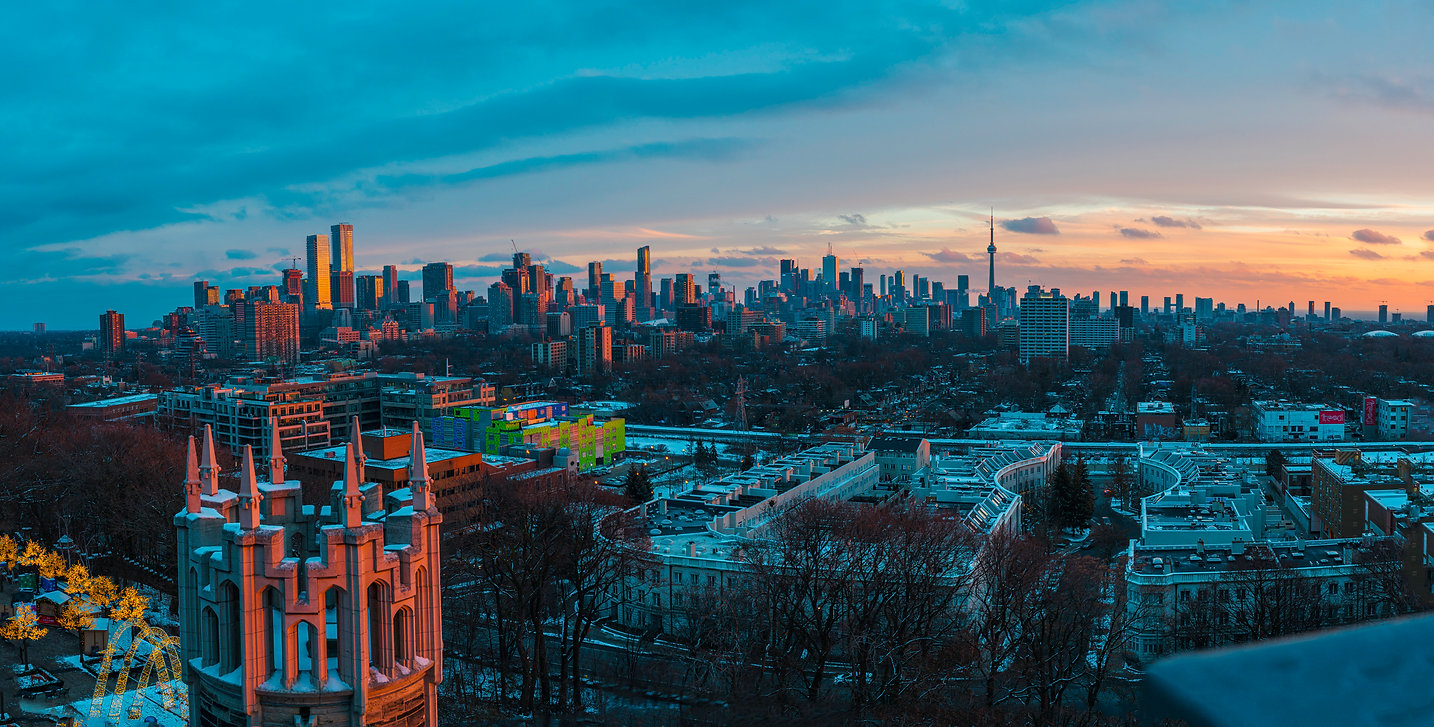 Panoramic sunset city architecture photograph of Toronto by Jordan Licon