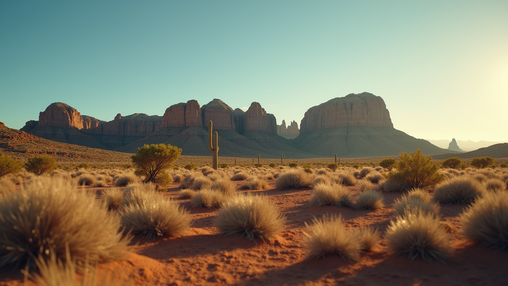 Wide angle view of Franklin Mountains with desert landscape in foreground