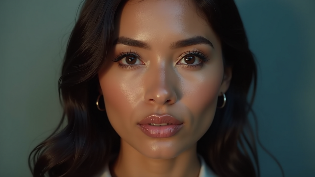 Eye-level view of a person posing confidently for a headshot