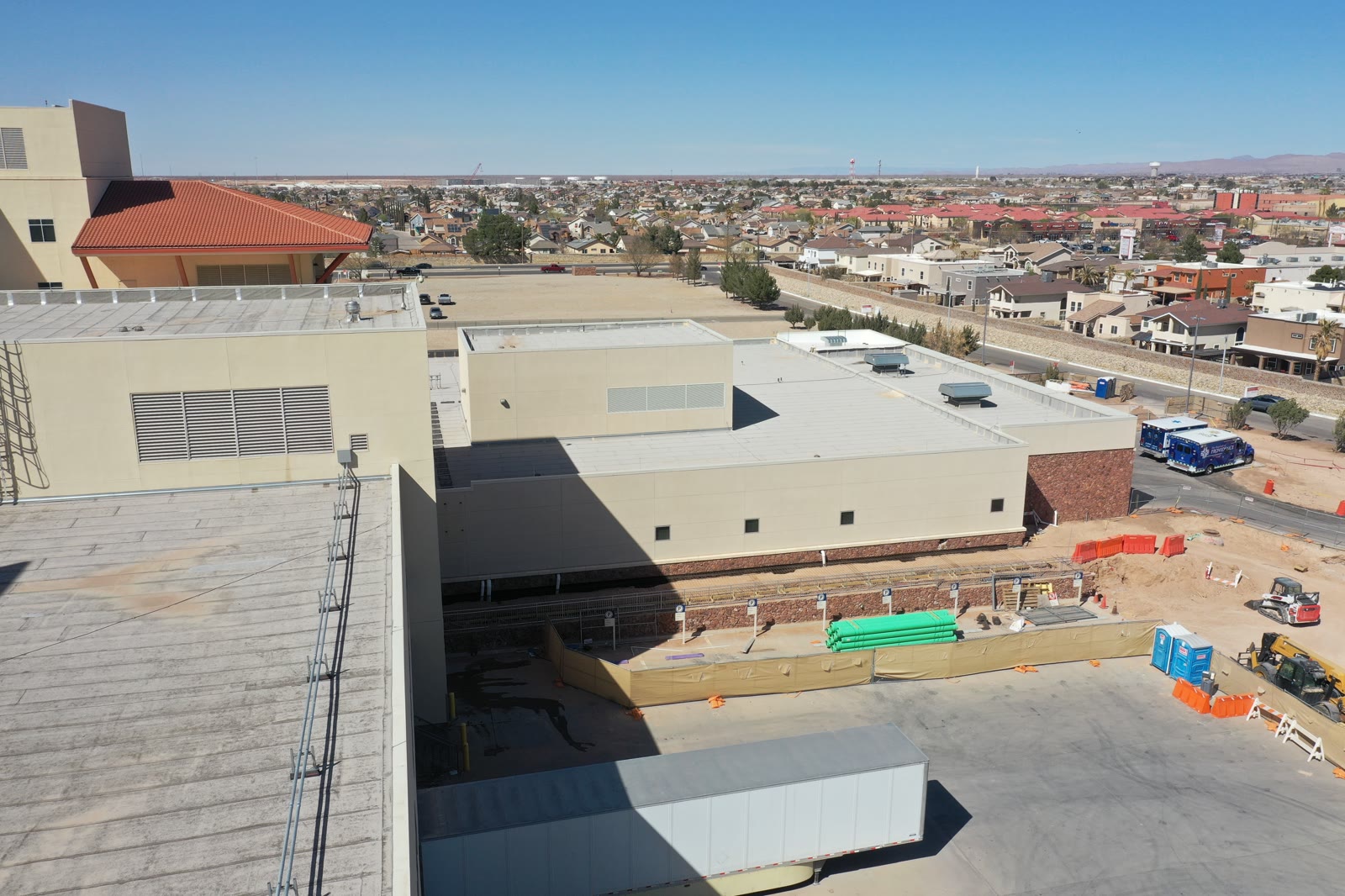 Drone photograph showing hospital site context by Jordan Licon