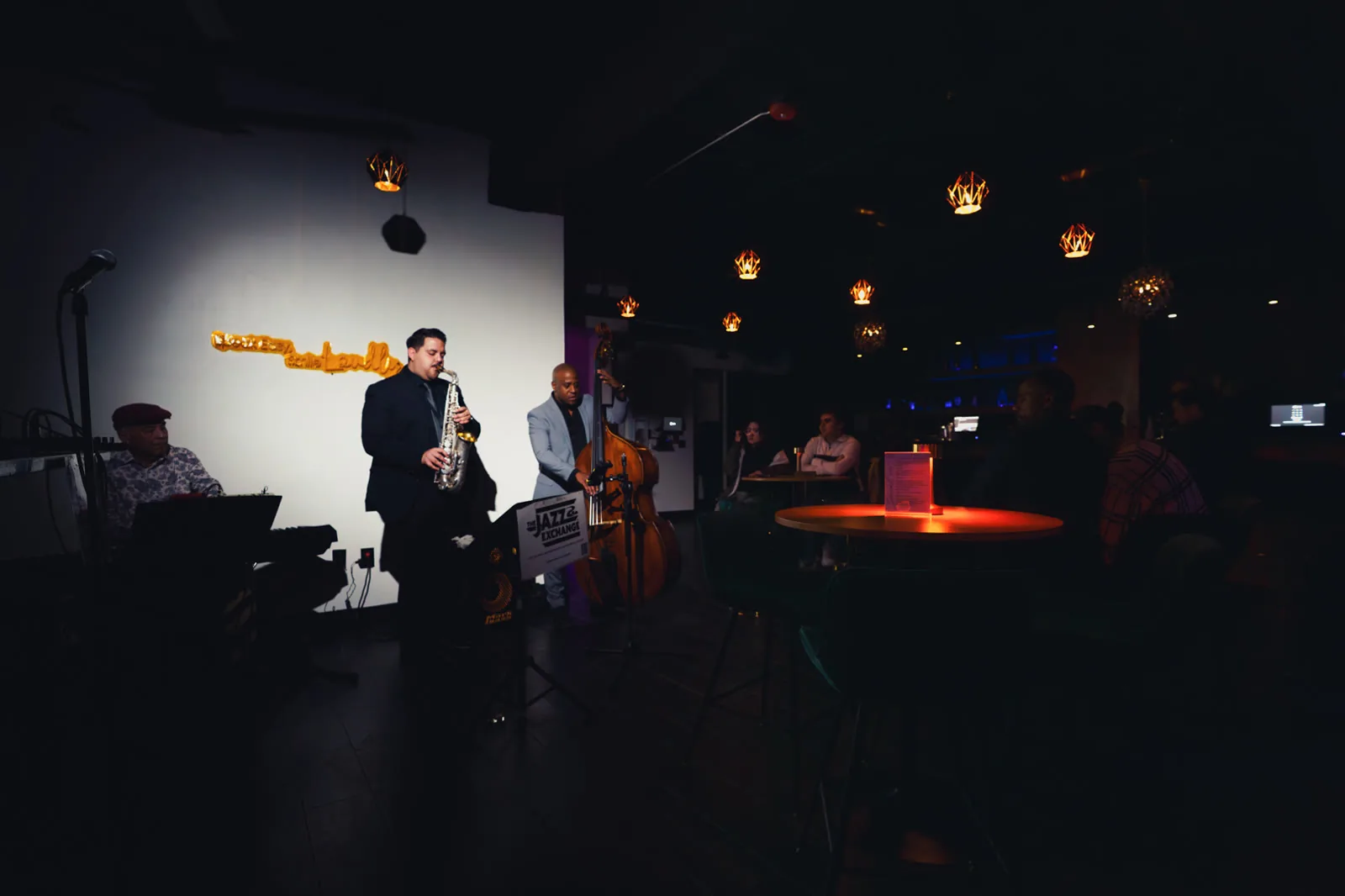 Jazz ensemble performing in a live venue photographed by Jordan Licon