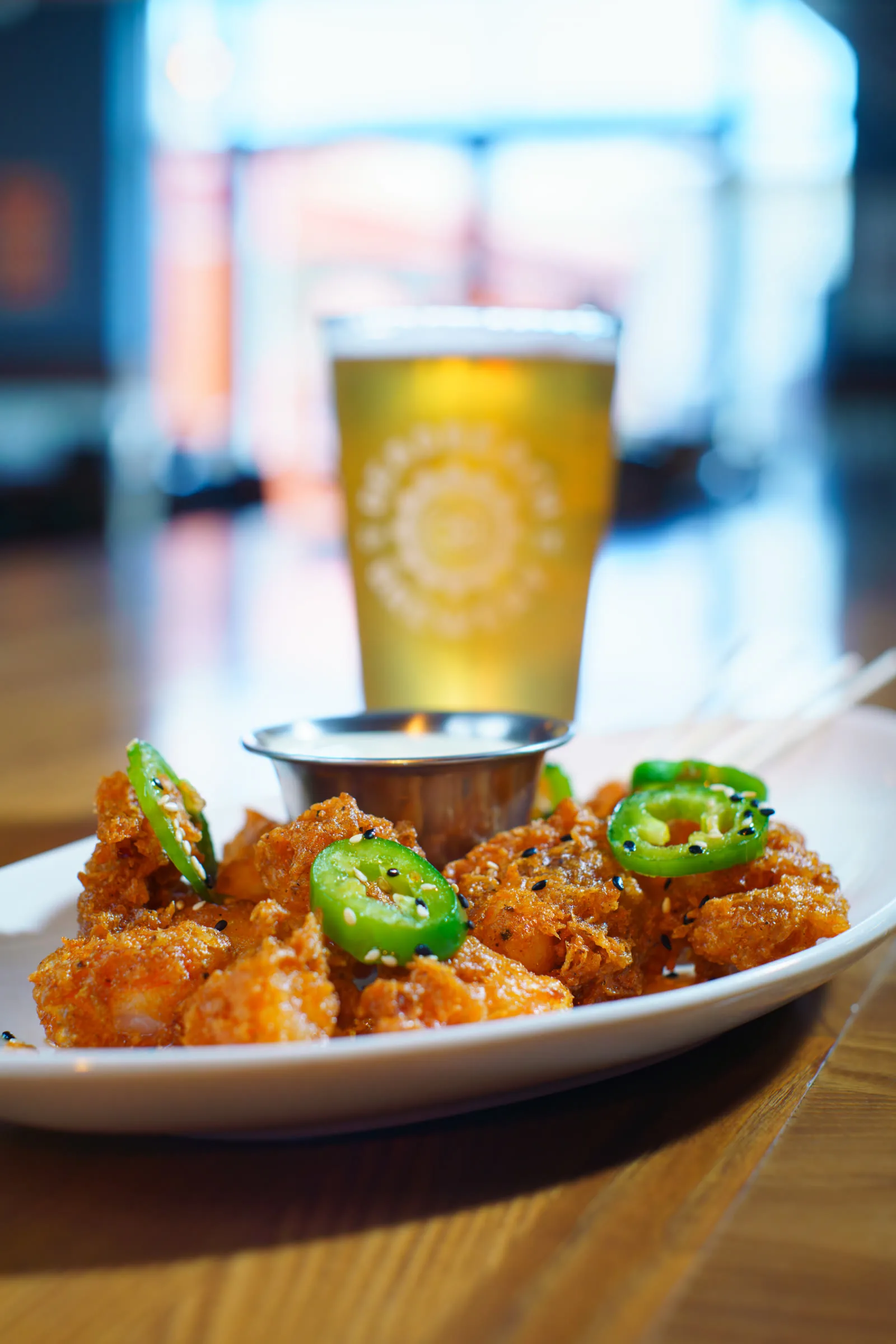 Crispy chicken and craft beer photographed for a DeadBeach Brewery campaign by Jordan Licon